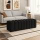 Sanna Accent Bench, Modern Channel Tufted Charcoal Black, 54 Inch