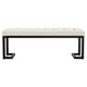 Mezza Accent Bench Tufted Ivory Boucle Fabric Black Metal 48 Inch