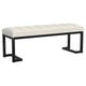 Mezza Accent Bench Tufted Ivory Boucle Fabric Black Metal 48 Inch