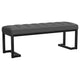 Mezza Accent Bench, Tufted Gray Boucle Fabric, Black Metal, 48 Inch