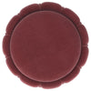 Soraya Ottoman Tufted Red Wine Fabric Round 17 Inch Gold Metal Band BM329661