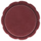 Soraya Ottoman Tufted Red Wine Fabric Round 17 Inch Gold Metal Band BM329661
