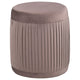 Tiana Ottoman, Mauve Fabric Pleated Design, Round 18 Inch, Wood Frame