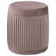 Tiana Ottoman Mauve Fabric Pleated Design Round 18 Inch Wood Frame BM329663