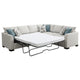 Ashlee Sleeper Sectional Sofa Greige Chenille 6 Pillows 111 Inch BM329664