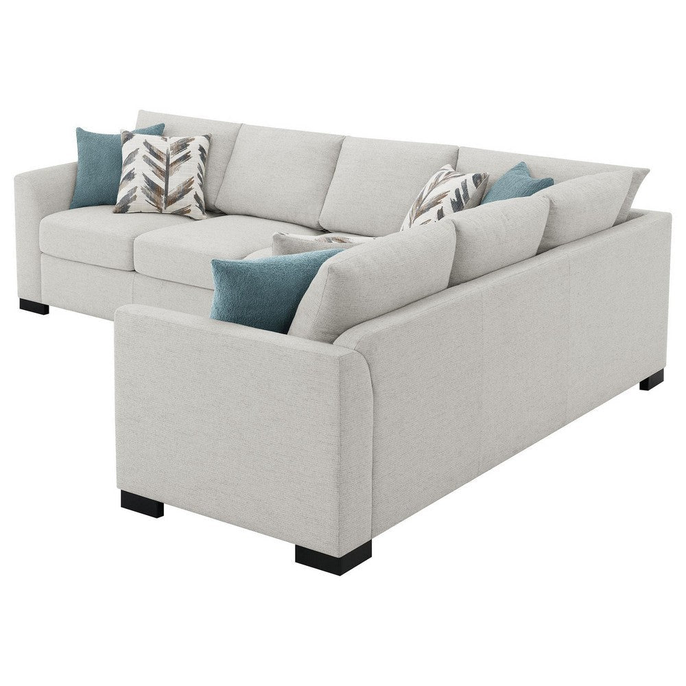 Ashlee Sleeper Sectional Sofa Greige Chenille 6 Pillows 111 Inch BM329664