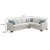 Ashlee Sleeper Sectional Sofa Greige Chenille 6 Pillows 111 Inch BM329664