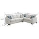 Ashlee Sleeper Sectional Sofa Greige Chenille 6 Pillows 111 Inch BM329664