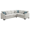 Ashlee Sleeper Sectional Sofa, Greige Chenille, 6 Pillows, 111 Inch