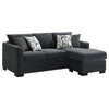 Storia Sleeper Sectional Chaise Sofa, Dark Gray, 4 Pillows, 84 Inch