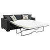 Storia Sleeper Sectional Chaise Sofa Dark Gray 4 Pillows 84 Inch BM329665