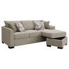 Storia Sleeper Sectional Chaise Sofa Camel Brown 4 Pillows 84 Inch