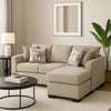 Storia Sleeper Sectional Chaise Sofa, Camel Brown, 4 Pillows, 84 Inch