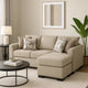 Storia Sleeper Sectional Chaise Sofa, Camel Brown, 4 Pillows, 84 Inch