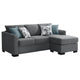 Storia Sleeper Sectional Chaise Sofa Heather Gray 4 Pillows 84 Inch BM329667
