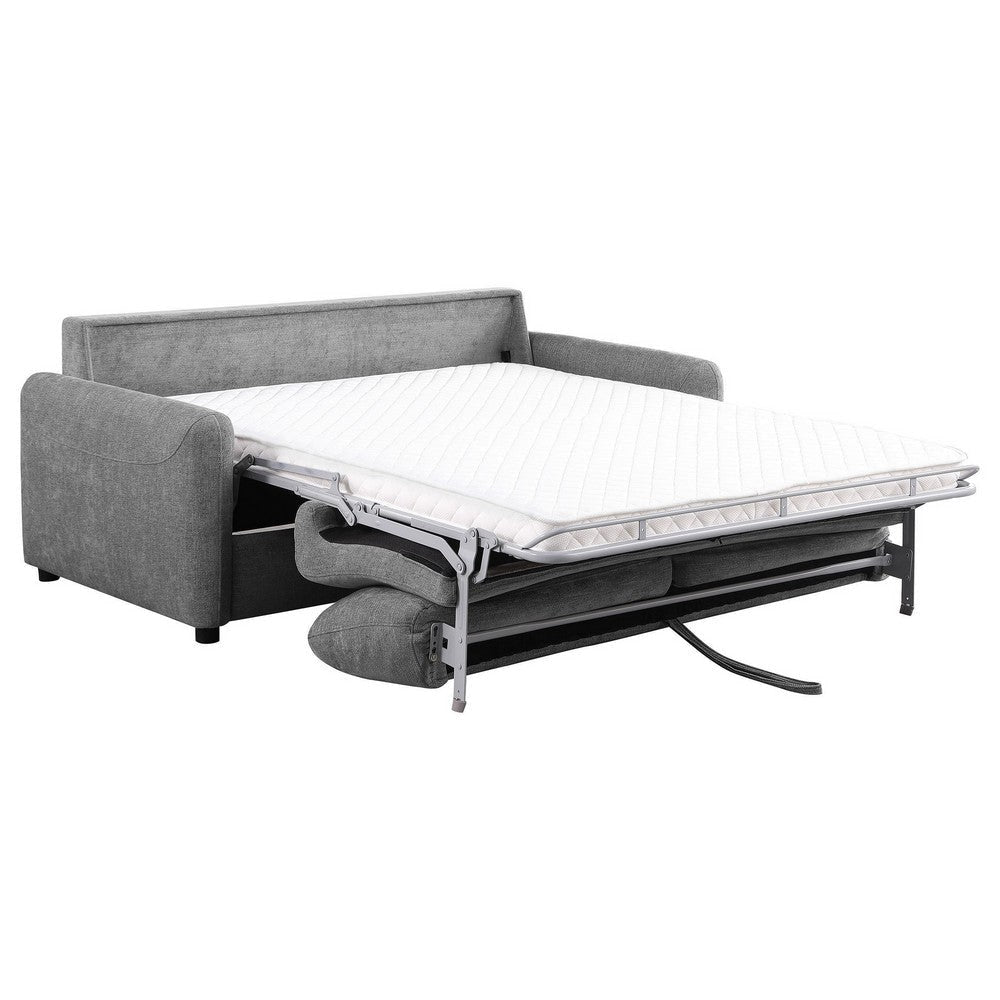 Rilia Sofa Sleeper with Queen Mattress Classic Gray Fabric 74 Inch BM329669