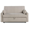 Porta Sleeper Sofa Bed Latte Ivory Boucle Fabric Full Size 60 Inch