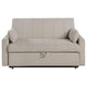 Porta Sleeper Sofa Bed Latte Ivory Boucle Fabric Full Size 60 Inch