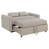 Porta Sleeper Sofa Bed Latte Ivory Boucle Fabric Full Size 60 Inch
