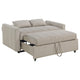 Porta Sleeper Sofa Bed Latte Ivory Boucle Fabric Full Size 60 Inch