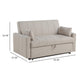 Porta Sleeper Sofa Bed Latte Ivory Boucle Fabric Full Size 60 Inch