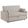 Porta Sleeper Sofa Bed, Latte Ivory Boucle Fabric, Full Size, 60 Inch