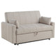 Porta Sleeper Sofa Bed, Latte Ivory Boucle Fabric, Full Size, 60 Inch