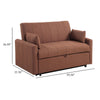 Porta Sleeper Sofa Full Bed Copper Brown Boucle Pillows 60 Inch BM329673