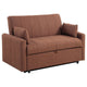 Porta Sleeper Sofa Full Bed, Copper Brown Boucle, Pillows, 60 Inch