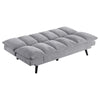 Loyla Convertible Sofa Bed Tufted Slate Gray Fabric Black 78 Inch