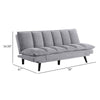 Loyla Convertible Sofa Bed Tufted Slate Gray Fabric Black 78 Inch