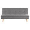 Siana Convertible Sofa Bed Tufted Gray Fabric Brown Wood 72 Inch BM329676