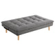 Siana Convertible Sofa Bed Tufted Gray Fabric Brown Wood 72 Inch BM329676