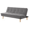 Siana Convertible Sofa Bed Tufted Gray Fabric Brown Wood 72 Inch BM329676