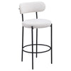Winona Bar Height Chair Set of 2 White Boucle Black Metal 30 Inch BM329683