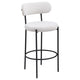Winona Bar Height Chair Set of 2 White Boucle Black Metal 30 Inch BM329683