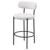 Winona Bar Height Chair Set of 2 White Boucle Black Metal 30 Inch BM329683