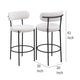 Winona Bar Height Chair Set of 2 White Boucle Black Metal 30 Inch BM329683