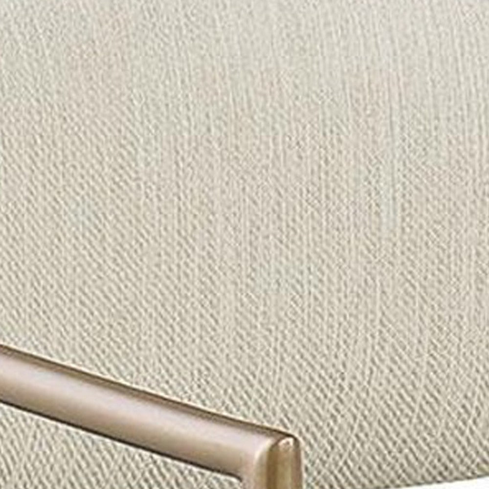 Tiara Bar Chair Set of 2 Beige Fabric Gold Black Metal 30 Inch