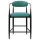 Tiara Counter Height Chair Set of 2 Teal Green Black Metal 25 Inch