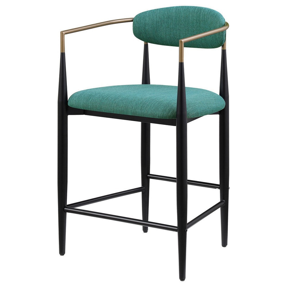 Tiara Counter Height Chair Set of 2 Teal Green Black Metal 25 Inch