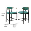 Tiara Counter Height Chair Set of 2 Teal Green Black Metal 25 Inch