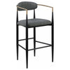 Tiara Bar Chair Set of 2 Gray Fabric Gold Black Metal 30 Inch BM329690