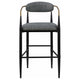 Tiara Bar Chair Set of 2 Gray Fabric Gold Black Metal 30 Inch BM329690