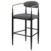 Tiara Bar Chair Set of 2 Gray Fabric Gold Black Metal 30 Inch BM329690
