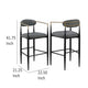 Tiara Bar Chair Set of 2 Gray Fabric Gold Black Metal 30 Inch BM329690