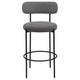 Winona Bar Chair Set of 2 Gray Boucle Fabric Black Metal 30 Inch BM329692