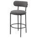 Winona Bar Chair Set of 2 Gray Boucle Fabric Black Metal 30 Inch BM329692
