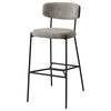 Ellina Pub Height Bar Chair Set of 2 Taupe Fabric Black 30 Inch