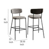 Ellina Pub Height Bar Chair Set of 2 Taupe Fabric Black 30 Inch
